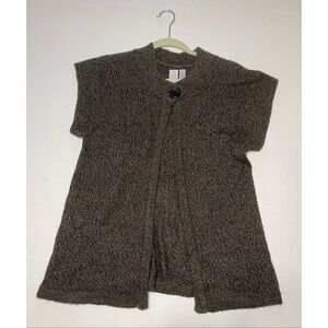 Bobbie Brooks Womens Cardigan Sweater Shirt Top Blouse Size M 8/10 Brown White